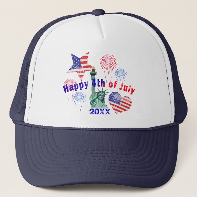 Happy 4th of July Trucker Hat (Front)