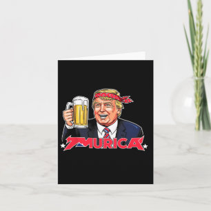 Happy 4th Of July Trump American Flag Merica Trump Card