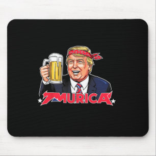 Happy 4th Of July Trump American Flag Merica Trump Mouse Pad