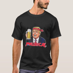Happy 4th Of July Trump American Flag Merica Trump T-Shirt