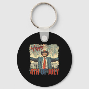 Happy 4th Of July Trump Independence Day  Key Ring