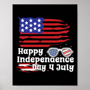 Happy 4th Of July United States Flag Happy Indepen Poster