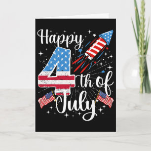 Happy 4th Of July Us Flag 4th Of July Fireworks Wo Card