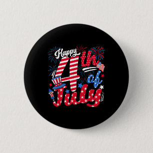 Happy 4th Of July Us Flag American 4th Of July Ind 6 Cm Round Badge