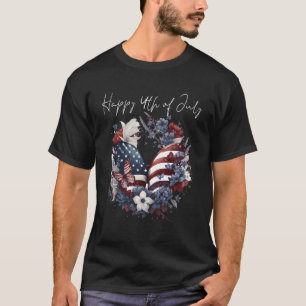 Happy 4Th Of July Usa Flag Butterfly Floral For Pa T-Shirt