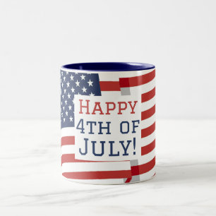 Happy 4th of July USA Independence Day gift Two-Tone Coffee Mug
