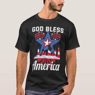 Happy 4th Of July USA saying god bless america T-Shirt