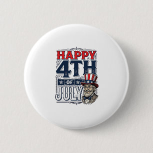 Happy 4th of July Vintage Patriotic Shirt Design_1 6 Cm Round Badge