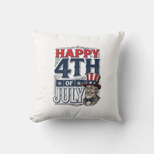 Happy 4th of July Vintage Patriotic Shirt Design_1 Cushion