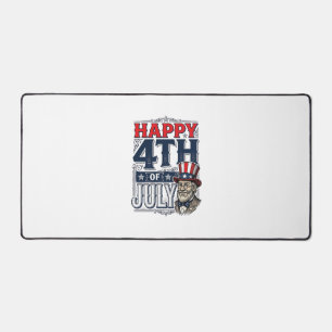 Happy 4th of July Vintage Patriotic Shirt Design_1 Desk Mat