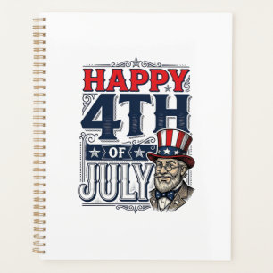Happy 4th of July Vintage Patriotic Shirt Design_1 Planner