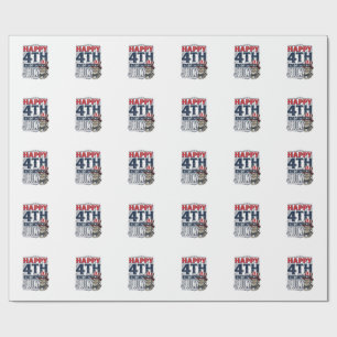 Happy 4th of July Vintage Patriotic Shirt Design_1 Wrapping Paper