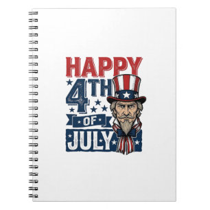 Happy 4th Of July Vintage Patriotic Uncle Shirt_1 Notebook