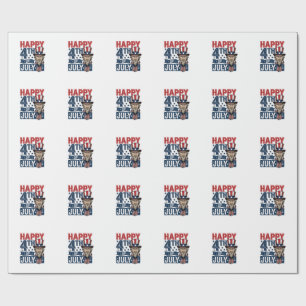 Happy 4th Of July Vintage Patriotic Uncle Shirt_1 Wrapping Paper