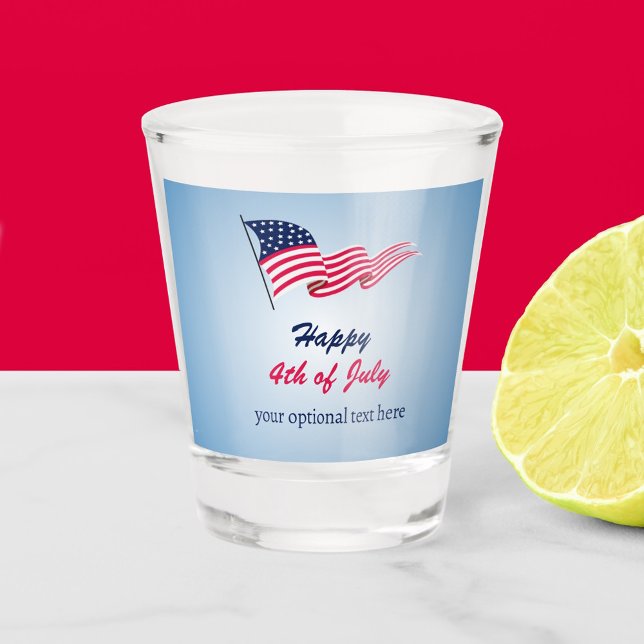 Happy 4th of July with American flag Shot Glass (Creator Uploaded)