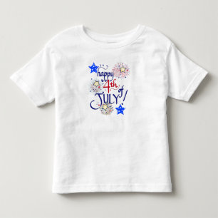 Happy 4th of July! with fireworks and stars Toddle Toddler T-Shirt