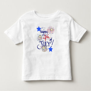 Happy 4th of July! with fireworks and stars Toddler T-Shirt