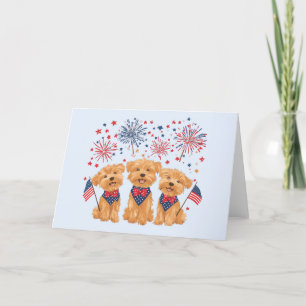Happy 4th Of July Yorkie Dogs Holiday Card