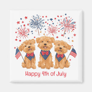 Happy 4th Of July Yorkie Dogs Magnet
