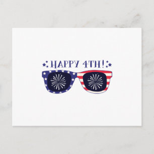 Happy 4th Sunglasses Postcard
