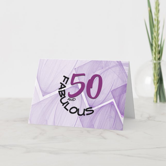 Happy 50 and Fabulous Birthday Typography Card (Front)