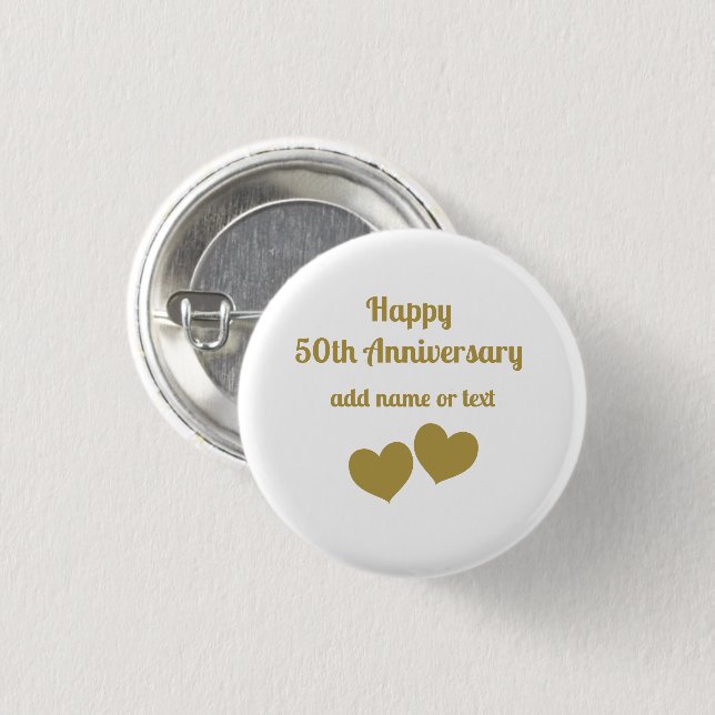 Happy 50th Anniversary   3 Cm Round Badge (Front & Back)