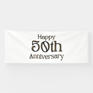 Happy 50th Anniversary 4x10 Vinyl Banner