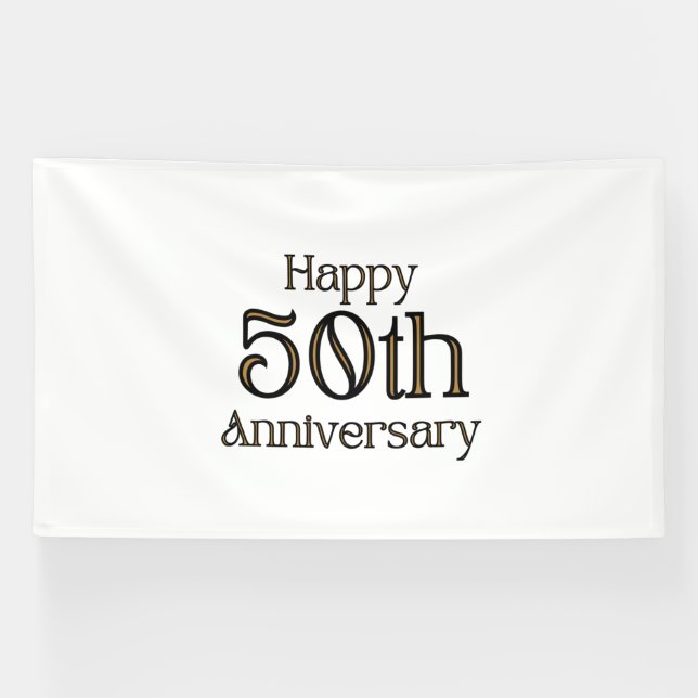 Happy 50th Anniversary 6x10 Vinyl Banner (Horizontal)