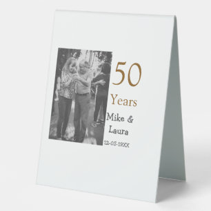 Happy 50th anniversary add couple name date weddin