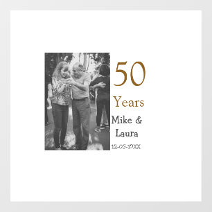 Happy 50th anniversary add couple name date weddin
