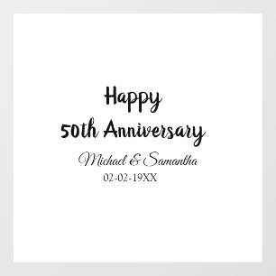 Happy 50th anniversary add couple name date weddin