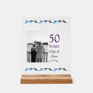 Happy 50th anniversary add couple name date weddin acrylic sign