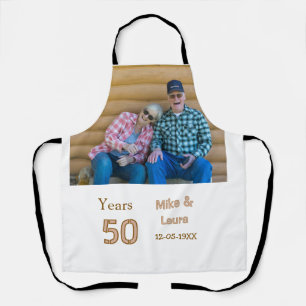 Happy 50th anniversary add couple name date weddin apron