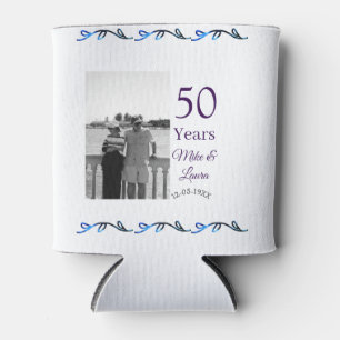 Happy 50th anniversary add couple name date weddin can cooler