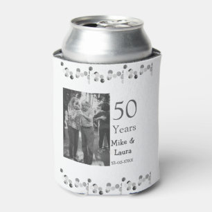 Happy 50th anniversary add couple name date weddin can cooler