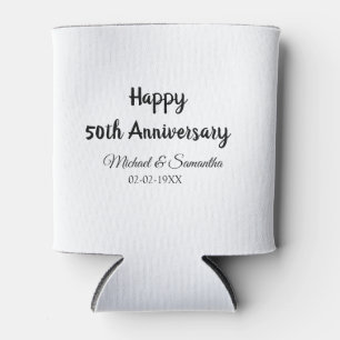 Happy 50th anniversary add couple name date weddin can cooler