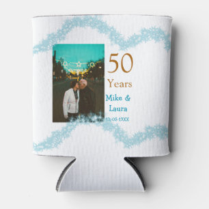 Happy 50th anniversary add couple name date weddin can cooler