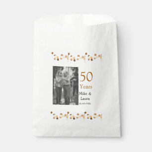Happy 50th anniversary add couple name date weddin favour bag
