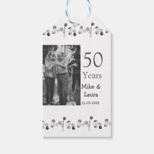 Happy 50th anniversary add couple name date weddin gift tags