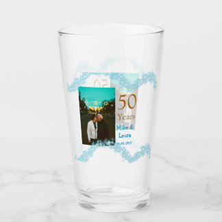 Happy 50th anniversary add couple name date weddin glass