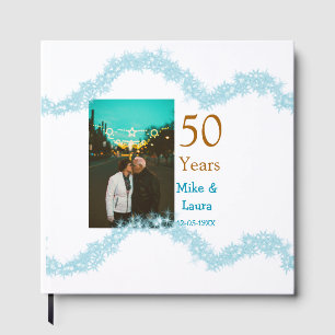 Happy 50th anniversary add couple name date weddin guest book