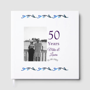 Happy 50th anniversary add couple name date weddin guest book