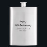 Happy 50th anniversary add couple name date weddin hip flask<br><div class="desc">design</div>