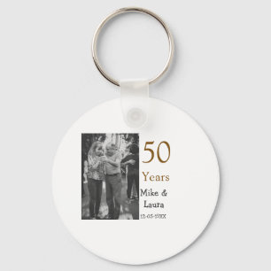 Happy 50th anniversary add couple name date weddin key ring