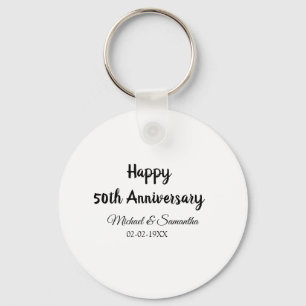 Happy 50th anniversary add couple name date weddin key ring