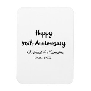 Happy 50th anniversary add couple name date weddin magnet