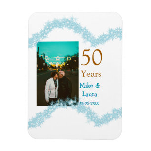 Happy 50th anniversary add couple name date weddin magnet