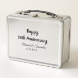 Happy 50th anniversary add couple name date weddin metal lunch box<br><div class="desc">design</div>