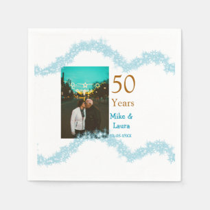 Happy 50th anniversary add couple name date weddin napkin