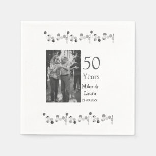 Happy 50th anniversary add couple name date weddin napkin